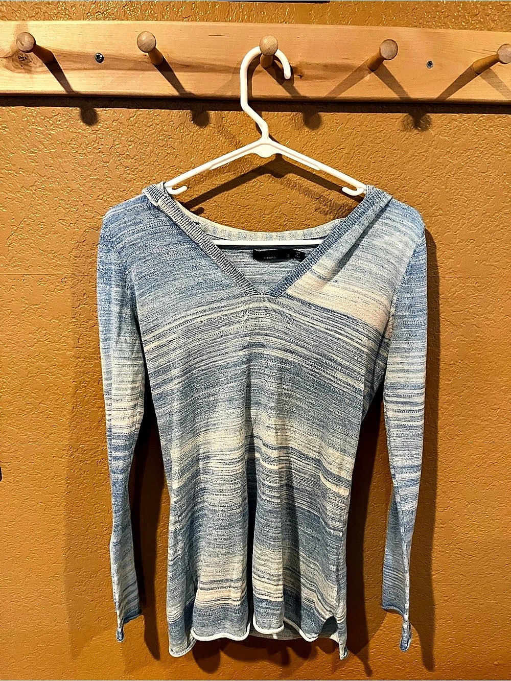 prAna Blue & White Long Sleeve Sweater Size Small